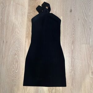 Aritzia Babaton Black Ribbed Bodycon Mini Dress